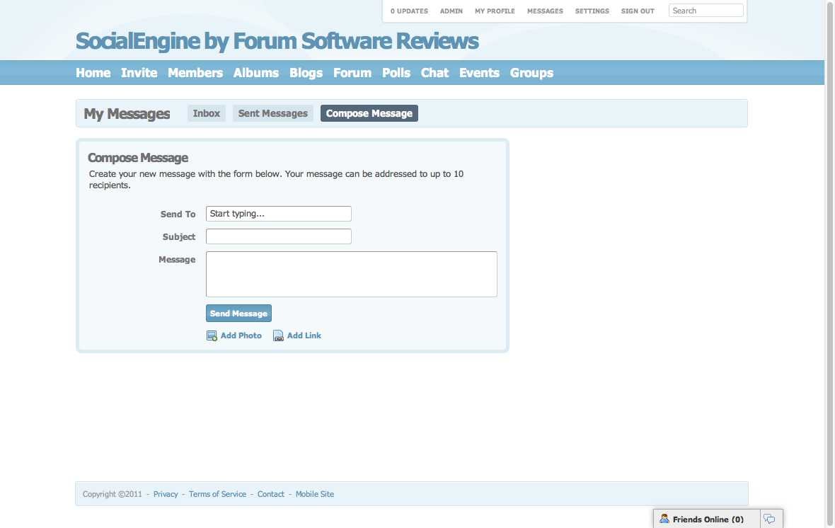 SocialEngine - Compose a Private message